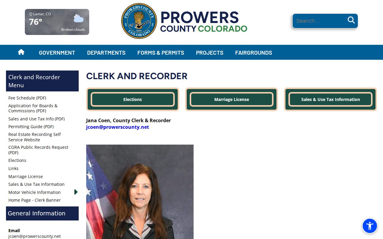 Prowers County traffic ticket custodian distinction for the elected clerk