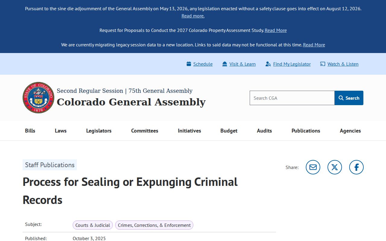 Prowers County court record sealing and expungement guidance